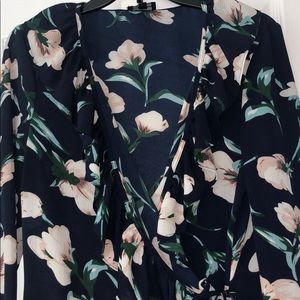 Floral mini wrap dress